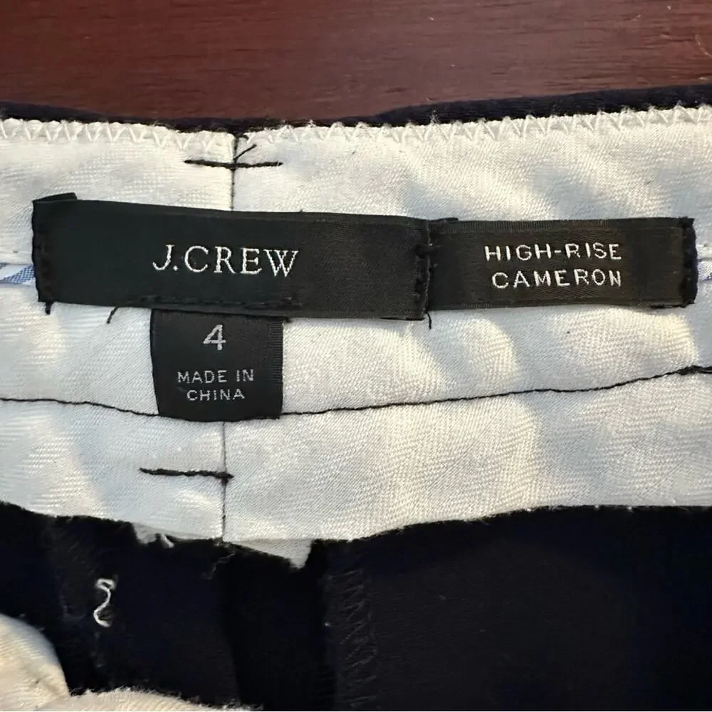 J. Crew Pants High Rise Cameron Dress Pant Navy Blue H6573 Size 4 Fall 2022